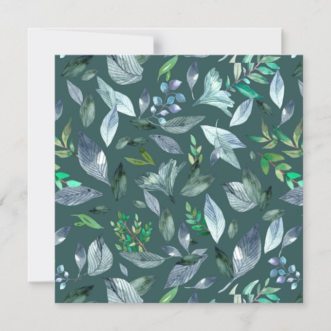 Watercolor fallen leaves 5 magnetic invitation (Front)