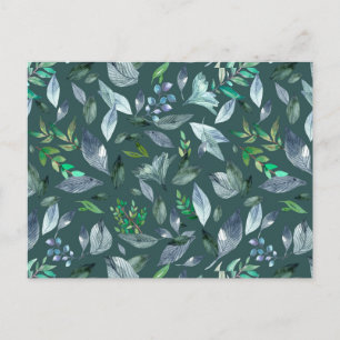 Watercolor fallen leaves 5 postcard