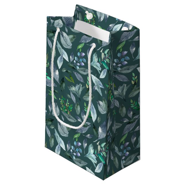 Watercolor fallen leaves 5 small gift bag (Front Angled)