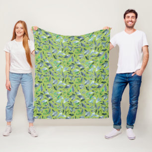 Watercolor fallen leaves 6 fleece blanket