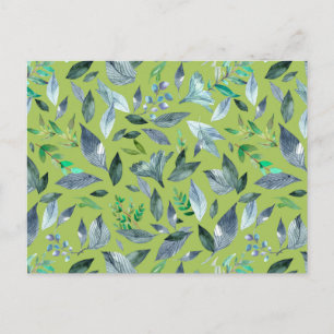 Watercolor fallen leaves 6 holiday postcard