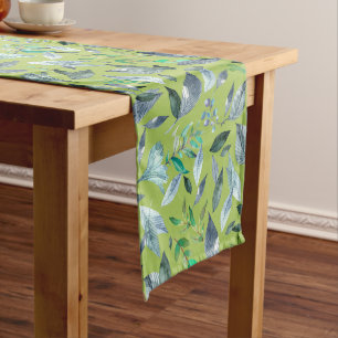 Watercolor fallen leaves 6 medium table runner