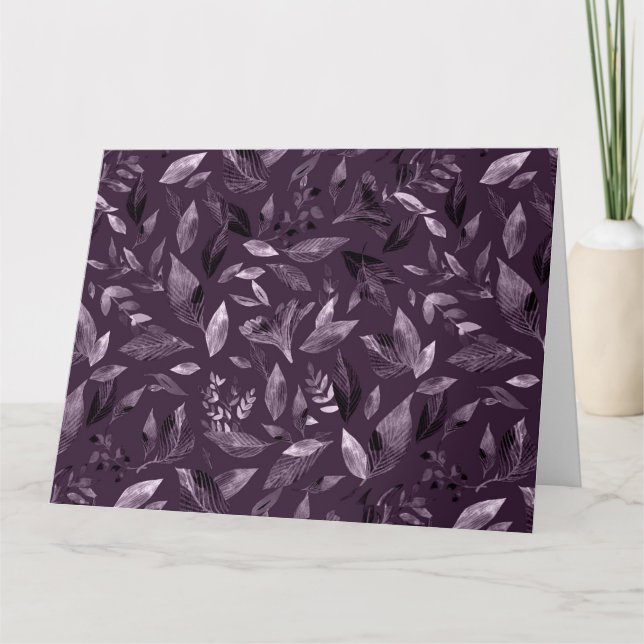 Watercolor fallen leaves 7 thank you card (Front)