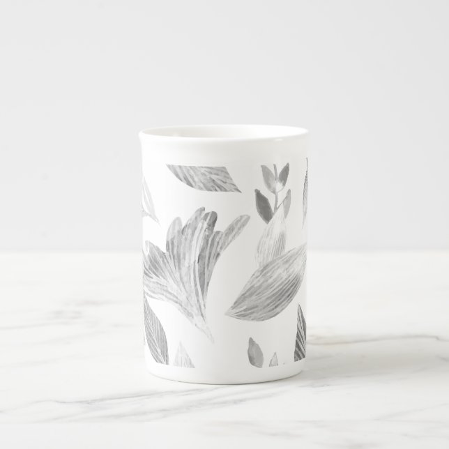 Watercolor fallen leaves 8 bone china mug (Front)