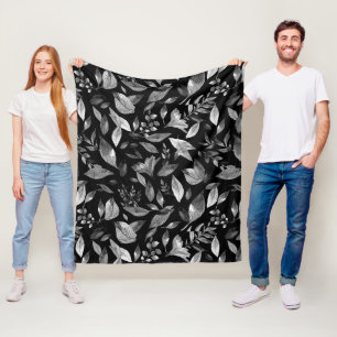 Watercolor fallen leaves 9 fleece blanket
