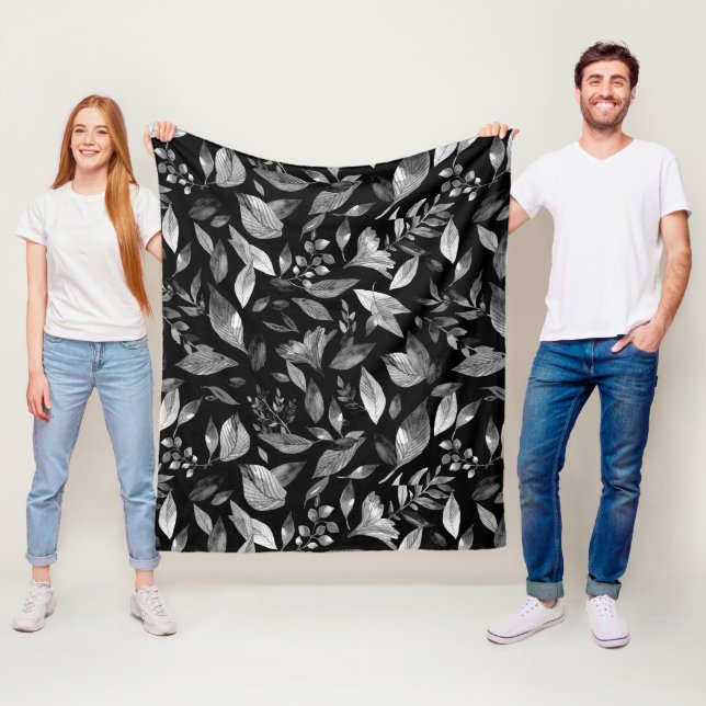 Watercolor fallen leaves 9 fleece blanket (In Situ)