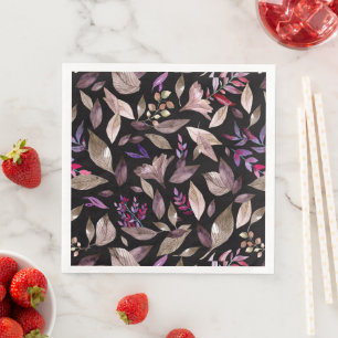Watercolor fallen leaves napkin