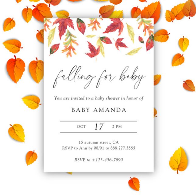 Watercolor Falling for baby shower Invitation (Creator Uploaded)
