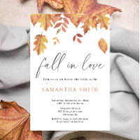 Watercolor falling leaves autumn Bridal Shower
