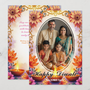Watercolor Family Radiance Diwali Greeting Card