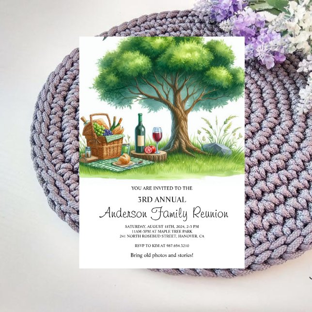 Watercolor Family Tree Family Reunion Invitation (Creator Uploaded)
