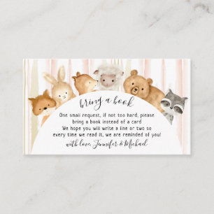 Watercolor Famous Forest Baby Animals Bring a Book Enclosure Card