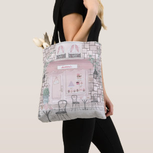 Watercolor Fancy Tea Patisserie Personalized Tote Bag