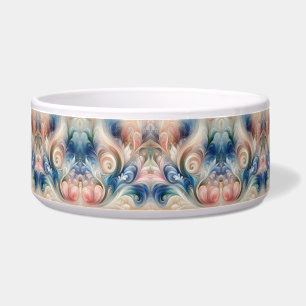 Watercolor Fantasy Floral Pastel Blue & Cream 