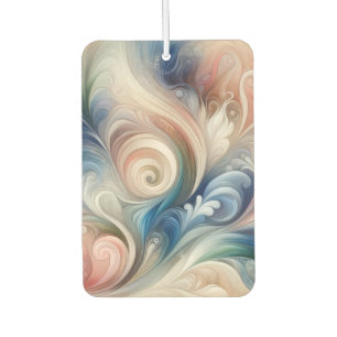 Watercolor Fantasy Floral Pastel Blue & Cream Car Air Freshener