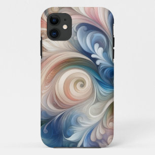 Watercolor Fantasy Floral Pastel Blue & Cream Case-Mate iPhone Case