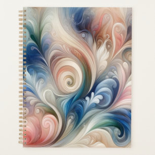 Watercolor Fantasy Floral Pastel Blue & Cream  Planner