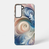 Watercolor Fantasy Floral Pastel Blue & Cream