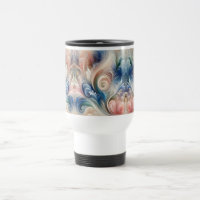 Watercolor Fantasy Floral Pastel Blue & Cream