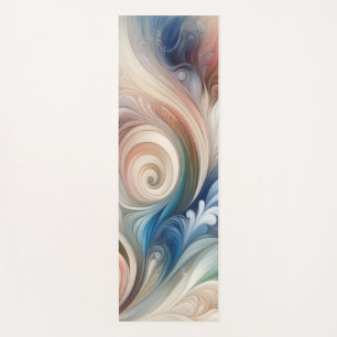 Watercolor Fantasy Floral Pastel Blue & Cream  Yoga Mat
