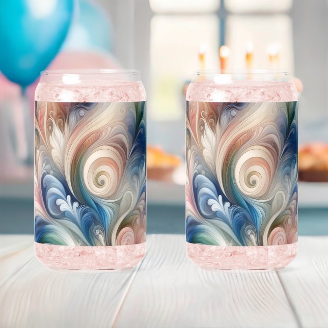 Watercolor Fantasy Floral Romantic Pattern Can Glass (Insitu (Baby Shower))