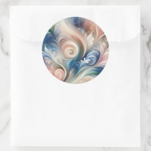 Watercolor Fantasy Floral Romantic Pattern Classic Round Sticker