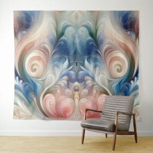 Watercolor Fantasy Floral Romantic Pattern Tapestry