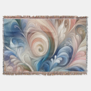 Watercolor Fantasy Floral Romantic Pattern Throw Blanket