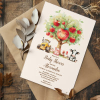 Watercolor Farm Animals Baby Shower