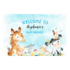Watercolor Farm Animals Boy Baby Shower