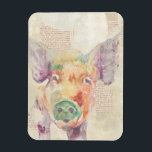 Watercolor Farm Collage Pig Magnet<br><div class="desc">Farm Collage Pig  Artist: Jennifer Goldberger</div>