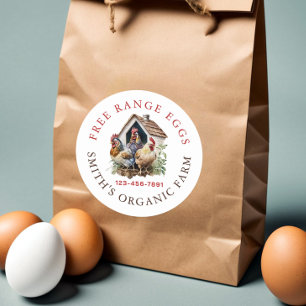 Watercolor Farm Fresh Eggs Classic Round Sticker