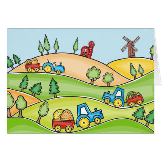 Watercolor Farm Land