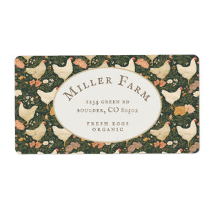 Watercolor Farm Vintage Pattern Egg Carton Label