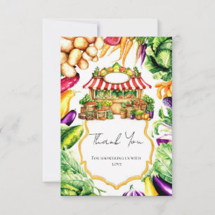 Watercolor Farmer's Market Baby Shower Thank You Card