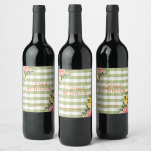 Watercolor Farmers Market Bridal Shower Wine Label