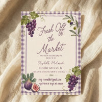 Watercolor Farmers Market Party Vineyard Grapes