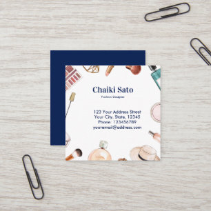 Watercolor Fashion Designer Square Business Card