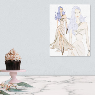 Watercolor Fashion Model Canvas Print