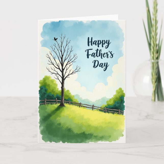 Watercolor Fathers Day Image Card (Front)