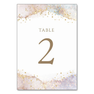 watercolor faux glitter Table Number 2
