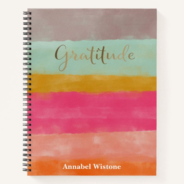 Watercolor Faux Gold Customised Gratitude Journal (Front)