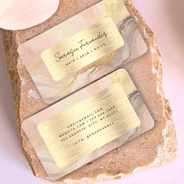 Watercolor Faux Gold Foil Blush Pink Elegant Business Card (Creator Uploaded)