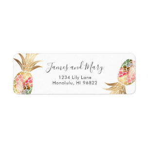 Watercolor Faux Gold Pineapples