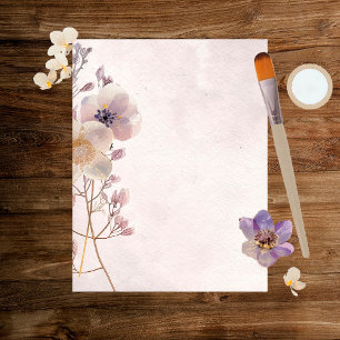 Watercolor Faye Floral Scrapbook Paper