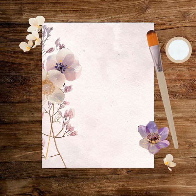 Watercolor Faye Floral Scrapbook Paper (Creator Uploaded)