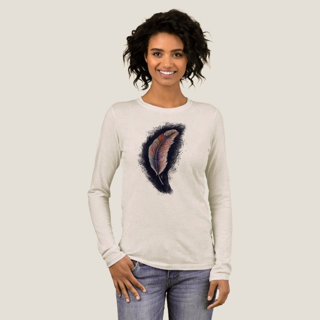 Watercolor Feather Tri-Blend Shirt (Full Front)