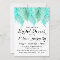 Watercolor Feathers Bridal Shower