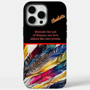 Watercolor Feathers in Harmony iPhone 16 Pro Max Case