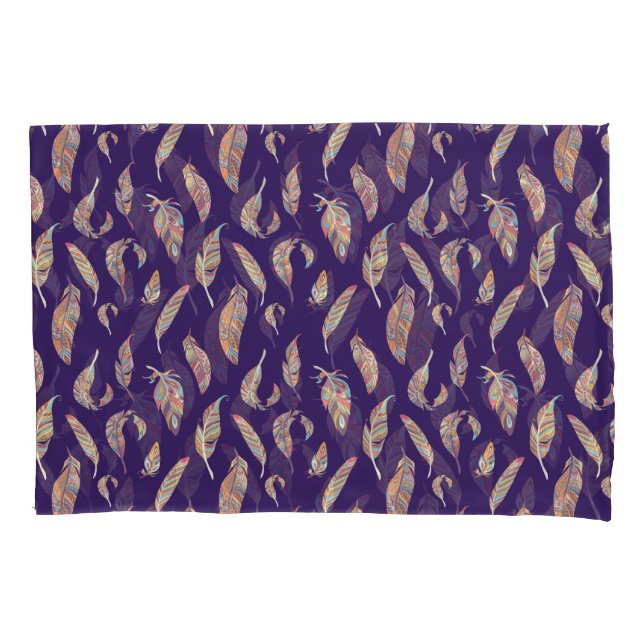 WATERCOLOR FEATHERS PILLOWCASE (Front)